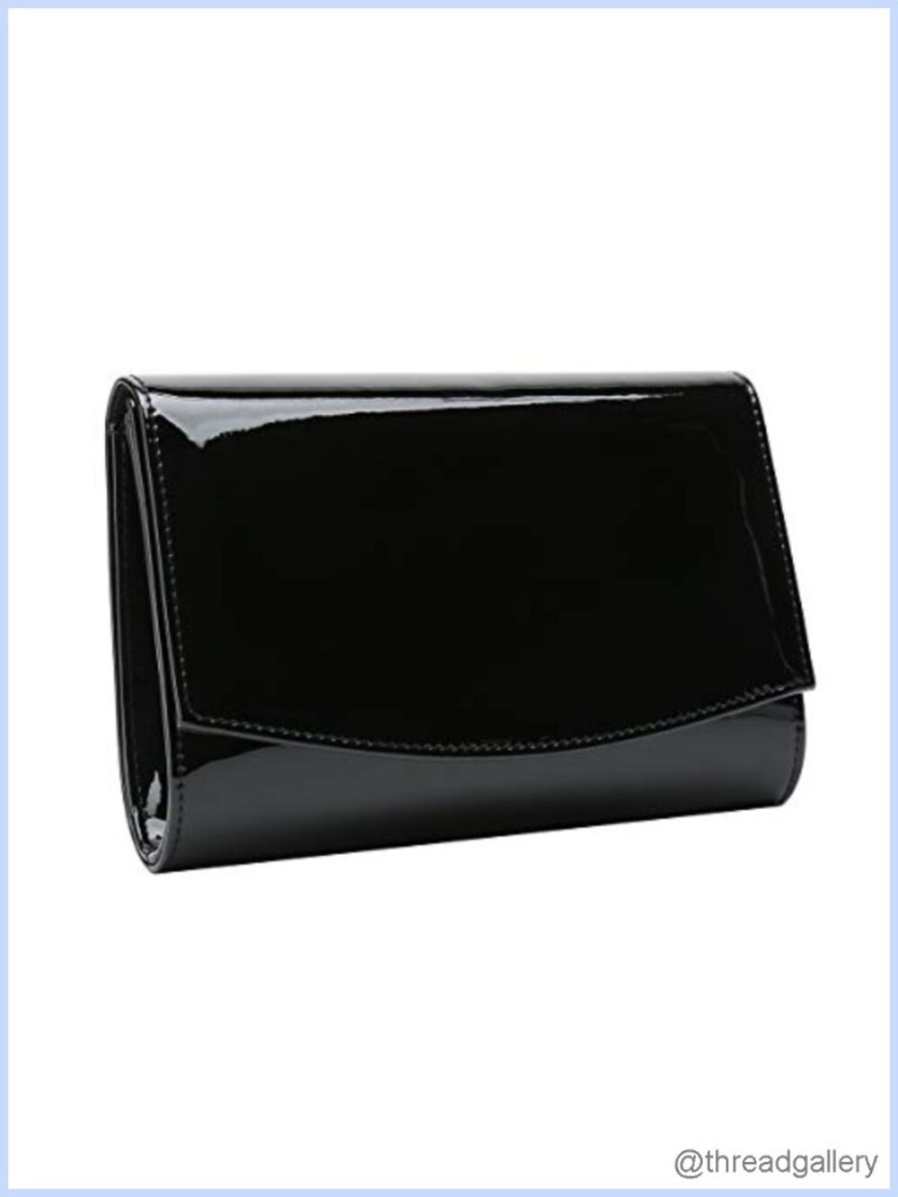 Patent Vegan Leather Flap Clutch Evening Bag Elegant Dress Purse